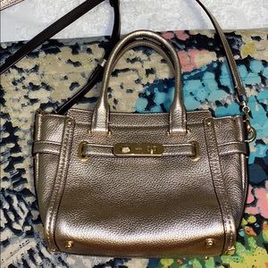 Metallic Gold Coach Mini Satchel